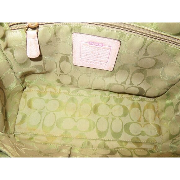 Coach 2004 Limited Edition Straw & Pink Suede Leather Top Handle Tote Satchel - Picture 6 of 11